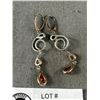 Image 2 : Pretty Amber Drop Earrings Marked .925