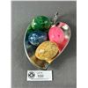 Image 1 : 4 Pretty Solid Stone Eggs & Display Dish