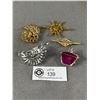 Image 2 : 5 Unique Vintage Rhinestones Brooches
