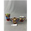 Image 1 : 3 Beautiful Vintage Pieces Of Japanese Satsuma - Cream & Sugar Set Plus 5"H Vase