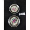 Image 1 : 2 Vintage Sterling Silver "Floral Bouquet" Coasters By Royal Windsor, Exclusively For Framk M.Whitin