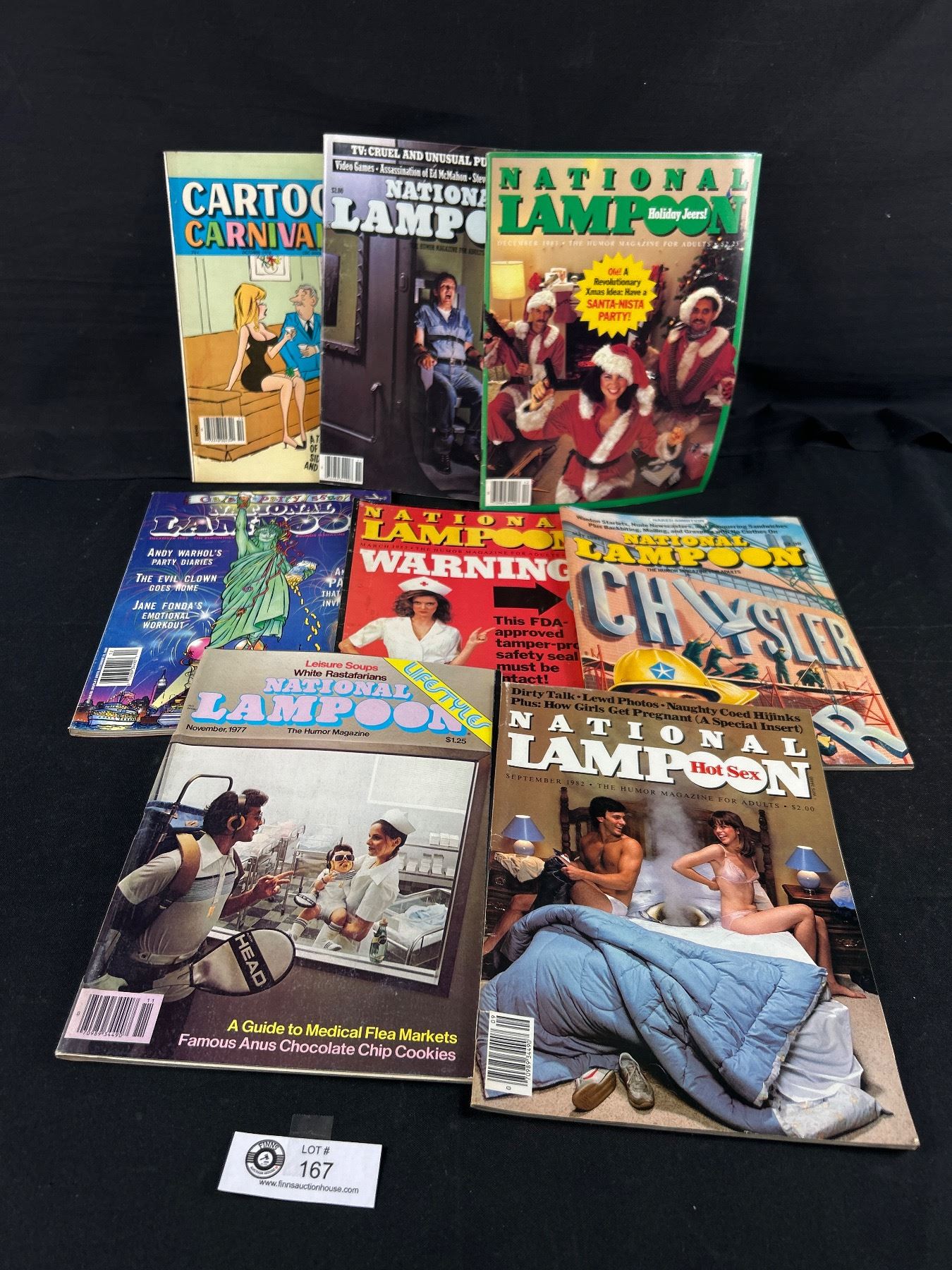 8 Vintage Satire Humour Magazines - 7 National Lampoon & 1 Cartoon Carnival
