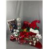 Image 1 : Christmas Lot - Elf Hats, Bells, Ornaments & More