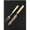 Image 1 : 1860's Knife & Fork with Carved Ivory Handles