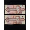 Image 1 : 2 Vintage $2 Banknotes