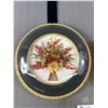 Image 2 : Vintage Dried Flower Art In Framed 10" Diam. Dome & 3 Lovely Brooches
