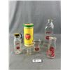 Image 1 : Nice Selection Of Various Sized Vintage Dairy Bottles & 8.5" H Composite Palm Ice Cream Tube.