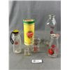 Image 2 : Nice Selection Of Various Sized Vintage Dairy Bottles & 8.5" H Composite Palm Ice Cream Tube.