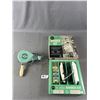 Image 1 : Vintage - Sears Roebuck Barber Kit In Original Box & Metal Quickie Hair Dryer w/ Wood Handle