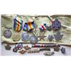 Image 1 : Militaria Insignias; Lot of War Cap, Collar and badges. Interesting mix. View carefully.