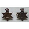 Image 1 : Militaria Insignia;  CEF 1914-18 Chaplain (Jewish) Collar Badges.  Lot of 2 pcs.