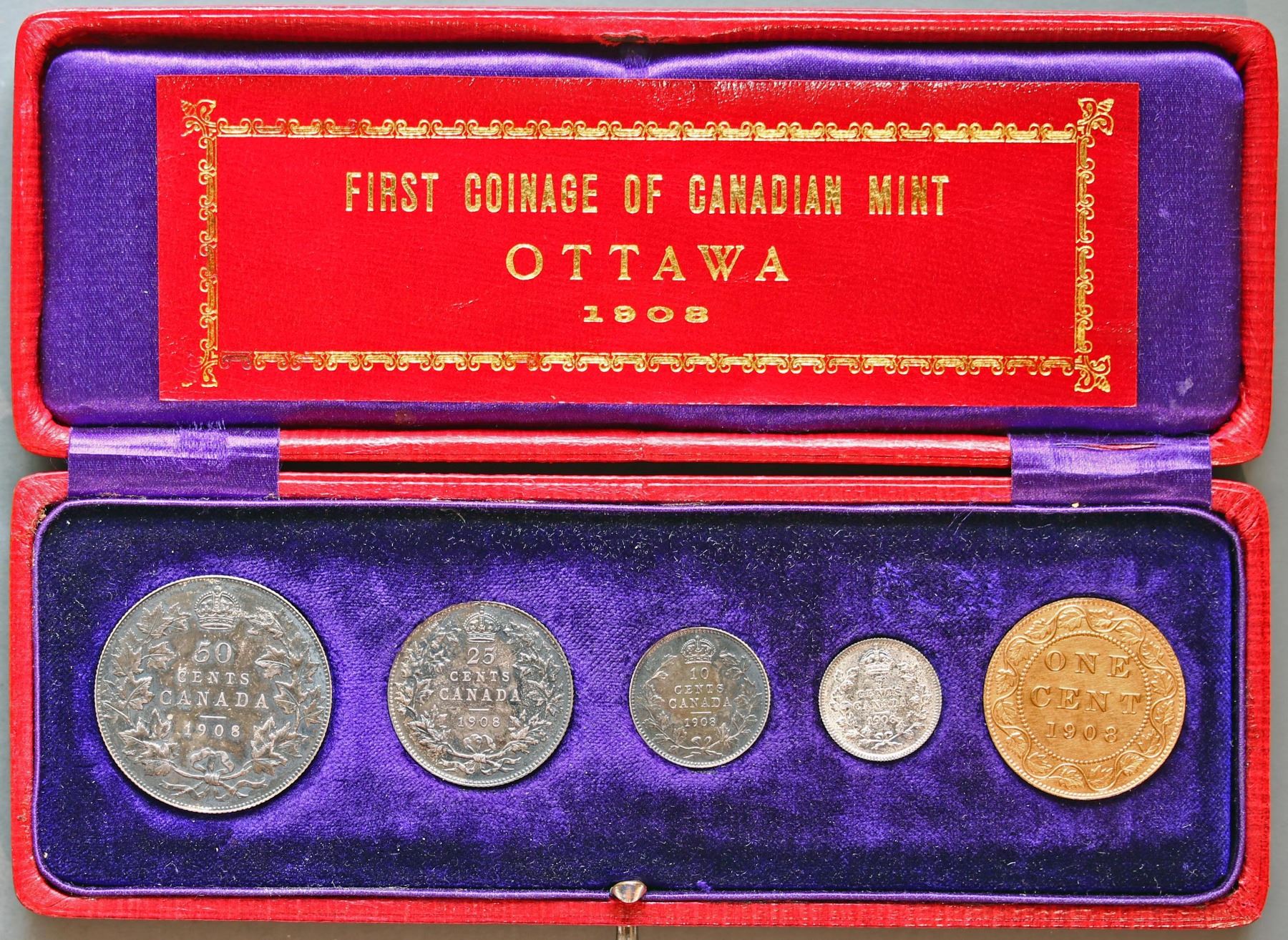 1908 Coin Set 1908 Specimen Matte Set. Spectacular 5 coins set. The Cent is RB, while ...