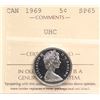 Image 2 : 1969 5¢ ICCS Gem Specimen-65, Ultra Heavy Cameo. The ICCS population report counts only two examples
