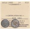 Image 1 : Nfld 1885 5¢ ICCS Choice Fine-15.  Better date.
