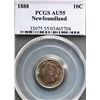 Image 2 : Nfld 1888 10¢ PCGS Choice About Uncirculated-55.  Attractive peripheral lustre and green tints w/int