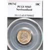 Image 2 : Nfld 1917c 10¢ PCGS Choice Mint State-63.  Lustrous silvery white tones.