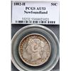 Image 2 : Nfld 1882H 50¢ PCGS Choice About Uncirculated-53.  Nice details with some light perimeter tones.