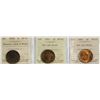 Image 1 : 1882H 1¢ Obv 1, 1895, and 1899 all ICCS Choice Mint State-63RB, lot of 3 coins.