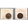 Image 1 : 1887 1¢ Choice Mint State-62RB &1891 SDSL Obv 3 Choice About Uncirculated-55 both ICCS graded.