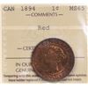 Image 2 : 1894 1¢ Thin 4 ICCS Gem Mint State-65RED.  Gem 80% red an lustrous example.