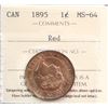 Image 2 : 1895 1¢ ICCS Choice Mint State-64RED.  Lustrous 90% red example.