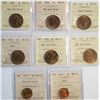 Image 1 : 1899 1¢, 1900, 1901, 1902, 1904, 1910, 1921, and 1952, ICCS Choice Mint State-63RB to Rd, lot of 8 c
