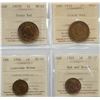 Image 1 : 1907H 1¢, 1916, 1926, and 1929, all ICCS Choice Mint State-62, lot of 4 coins.