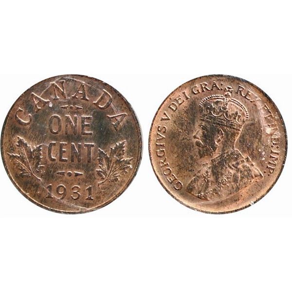 1931 1¢ PCGS Choice Mint State-64RED.  A nice lustrous 85% Red example.