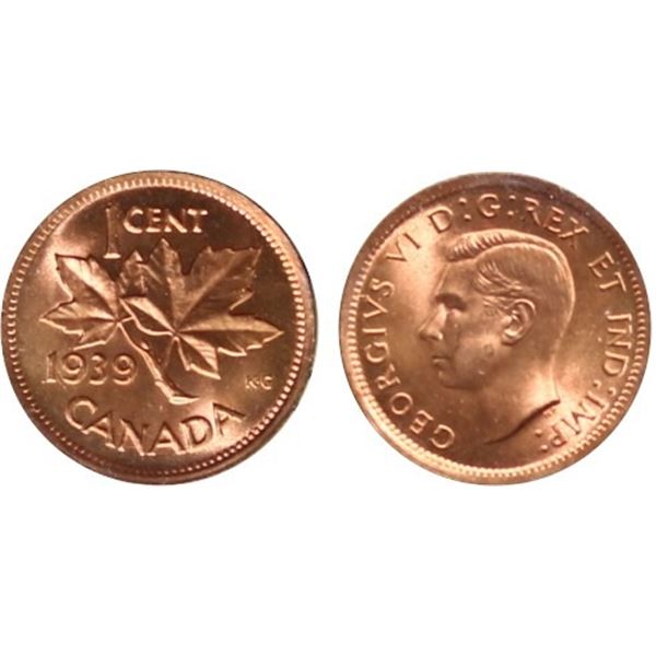 1939 1¢ ICCS Superb Gem Mint State-66RED. Full red