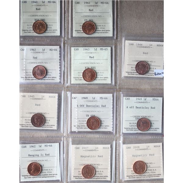 1940 1¢, 1941, 1943, 1942, 1943, 1944, 1945, 1949 A Off, (2), 1962 Hanging 2, 2007 Mag, 2008 Mag, lo