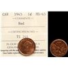 Image 1 : 1945 1¢ ICCS Gem Mint State-65RED.  Full red.
