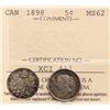 1898 5¢ ICCS Choice Mint State-62 Great toning over full underlying lustre