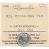 Image 2 : 1909 RL / "Cross/Bow Tie" 5¢ ICCS About Uncirculated-50