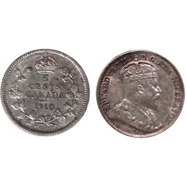 1910 5¢ RL Lvs ICCS Choice Mint State-62.  Better variety.
