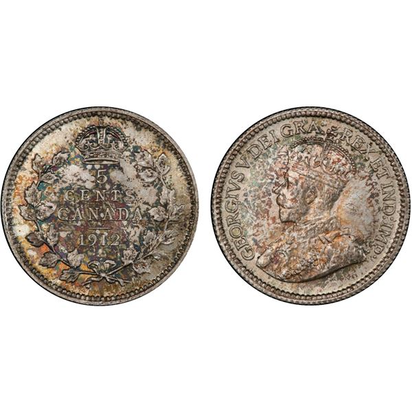 1912 5¢ PCGS Superb Gem Mint State-66 Sublime irredescent example displaying intense autumn tones.