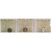 Image 1 : 1912 5¢, 1913, and 1916, all ICCS Choice Mint State-63, lot of 3 coins.