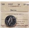Image 2 : 1937 5¢ ICCS Superb Gem SPECIMEN-66 Matte. A superb example.