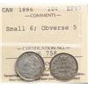 Image 1 : 1886 10¢  Obv. 5 "Small 6" ICCS Extra Fine-40