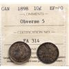 Image 1 : 1898 10¢ Obv.5 ICCS Extra Fine-40