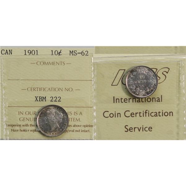 1901 10¢ ICCS Choice Mint State-62.