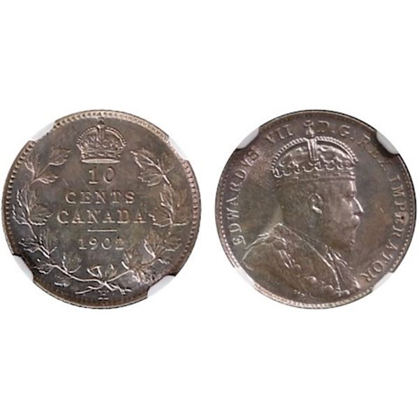 1902 10¢ NGC Choice Mint State-62.  Lustrous.