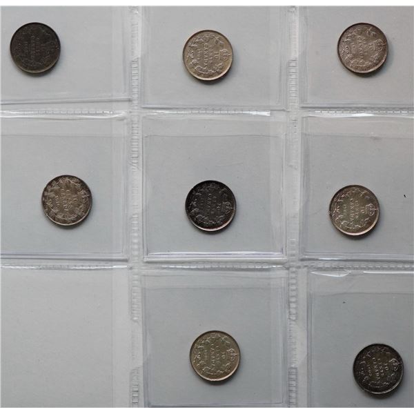 1902 10¢ to 1910.  An almost complete set of Georges VII pcs EF and better on average w/some excepti