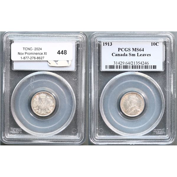 1913 10¢ Small Leaves PCGS Choice Mint State-64