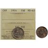 Image 1 : 1914 10¢ ICCS Choice Mint State-63.
