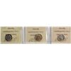 Image 2 : 1917 10¢, 1920, and 1954 Heavy Cameo all ICCS Choice Mint State-64, lot of 3 coins.