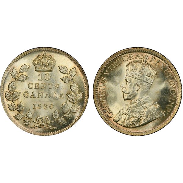 1930 10¢ PCGS Superb Gem Mint State-67 hint of russet tone otherwise blast white  amazing lustre[x=#