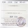 Image 2 : 1938 10¢ ICCS Gem Mint State-65.  Gem blast white example.