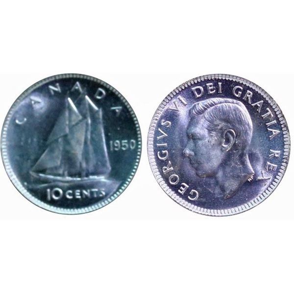 1950 10¢ ICCS Superb Gem Mint State-66.  Lustrous Superb gem example.