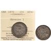 Image 1 : 1870 25¢ Obv 1 ICCS Extra Fine-40.  Nice details with old grey tones.