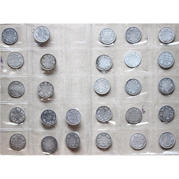 Date set! 1870-1979 25 cents, includes some better dates. Good-4 to PL.